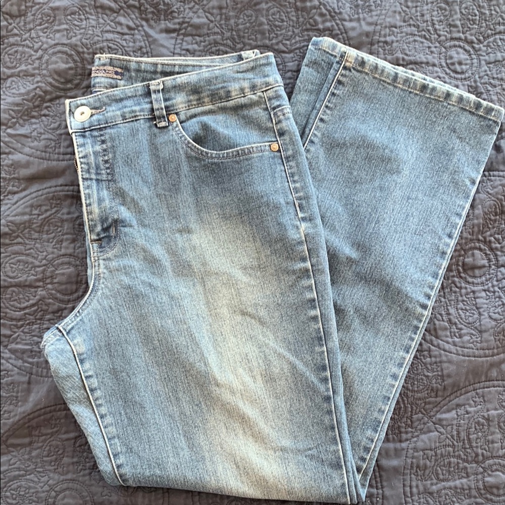 Like Mew Bandalino Blue Straight Leg Jeans with Faded Finish